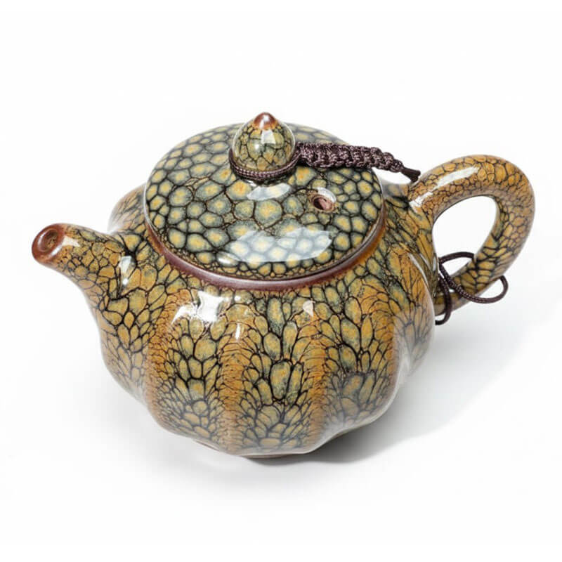 Brown Partridge Jian Zhan Tenmoku Lantern Teapot