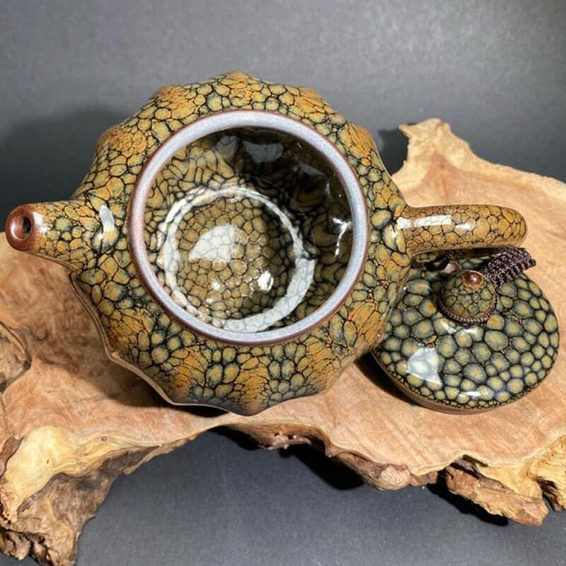 Brown Partridge Jian Zhan Tenmoku Lantern Teapot