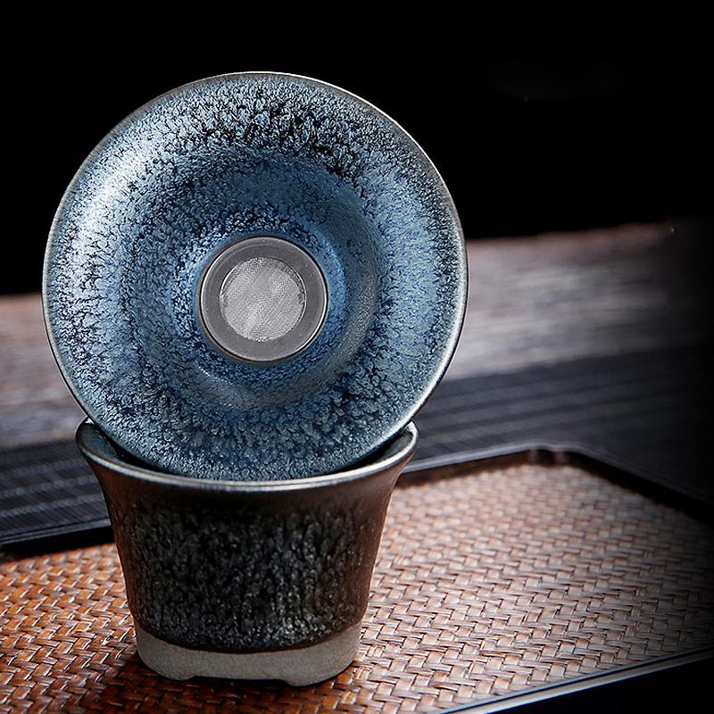 Flowery Tenmoku Jian Zhan Tea Set