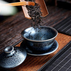 Flowery Tenmoku Jian Zhan Tea Set