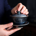Flowery Tenmoku Jian Zhan Tea Set