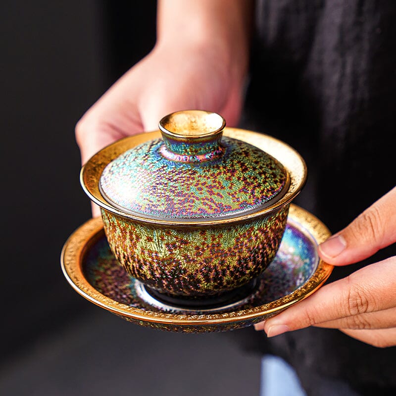 Golden Tenmoku Jian Zhan Tea Set