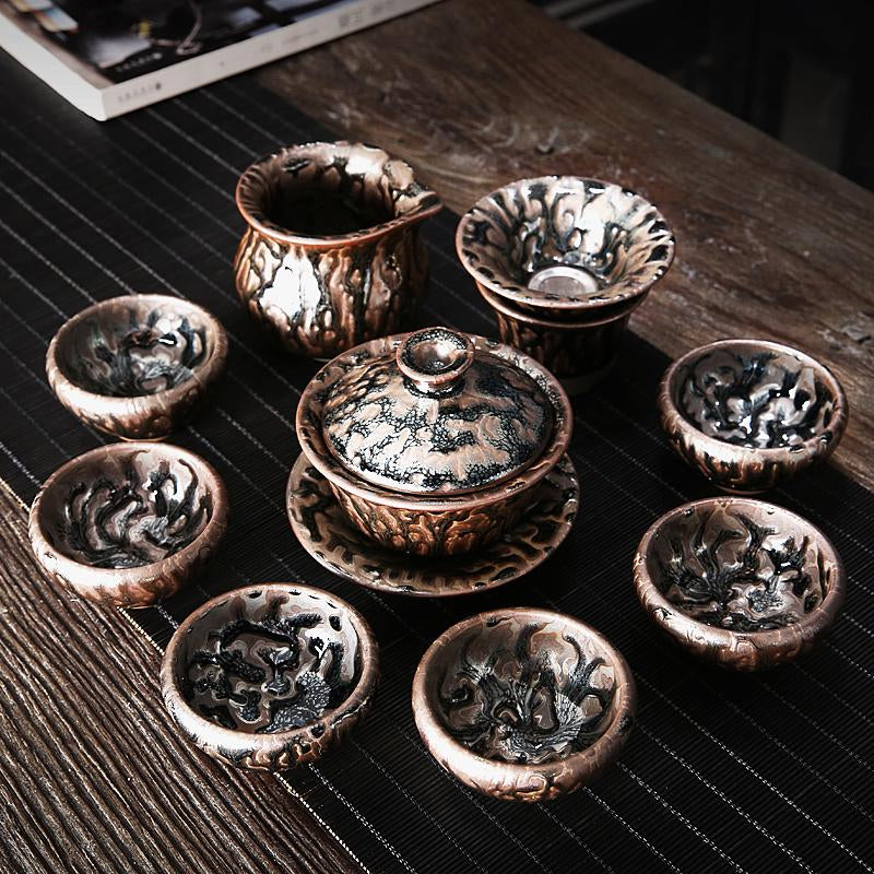Volcano Tenmoku Jian Zhan Tea Set