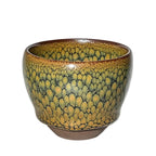 Partridge Jianzhan Tenmoku Oval Tea Cup Green