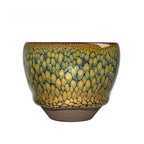 Partridge Jianzhan Tenmoku Oval Tea Cup Green
