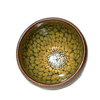 Partridge Jianzhan Tenmoku Oval Tea Cup Green