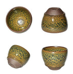 Partridge Jianzhan Tenmoku Oval Tea Cup Green