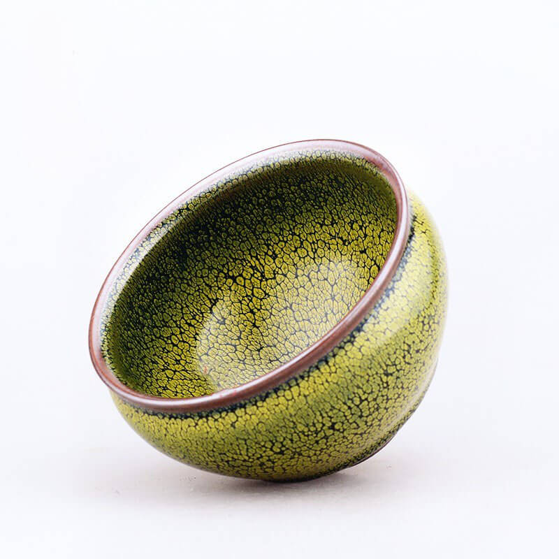 Green Chawan Jian Zhan Tenmoku Tea Cup