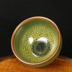 Green Chawan Jian Zhan Tenmoku Tea Cup