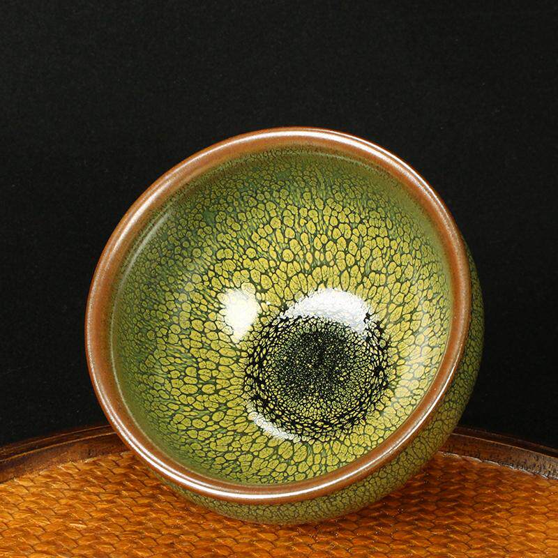 Green Chawan Jian Zhan Tenmoku Tea Cup