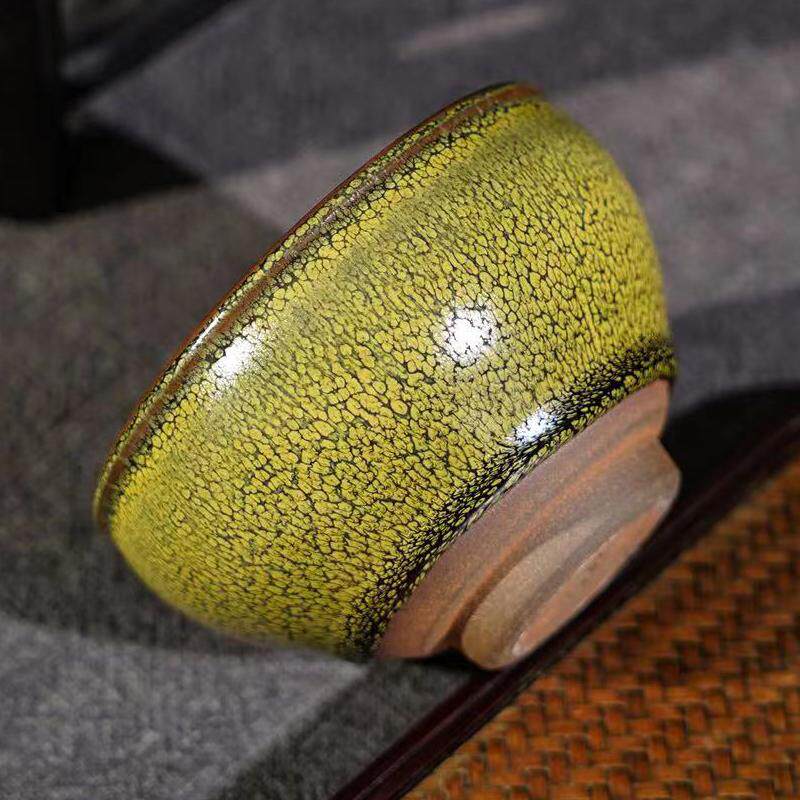 Green Chawan Jian Zhan Tenmoku Tea Cup