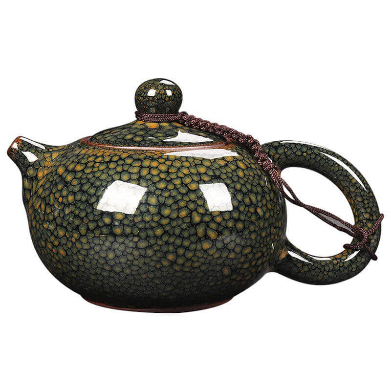 Tenmoku Jian Zhan Green Partridge Glaze Xishi Teapot