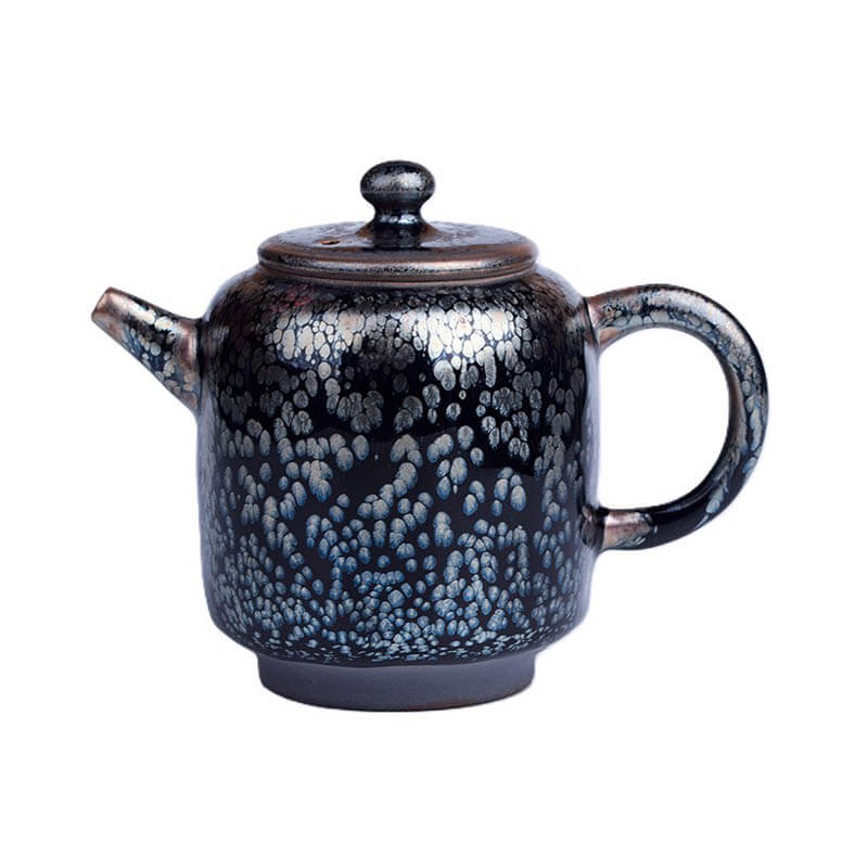 Tenmoku Jian Zhan Oil Spot Straight Teapot