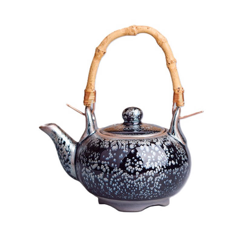 Handmde Tenmoku Jian Zhan Ceramic Tiliang Teapot