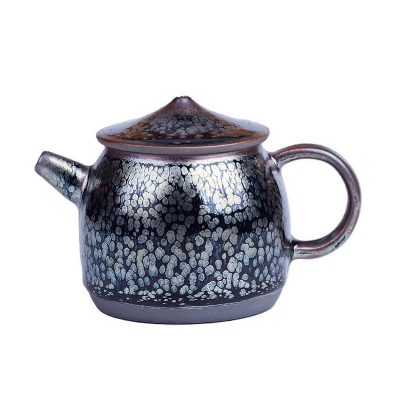 Tenmoku Jian Zhan Oil Spot Fisher Teapot