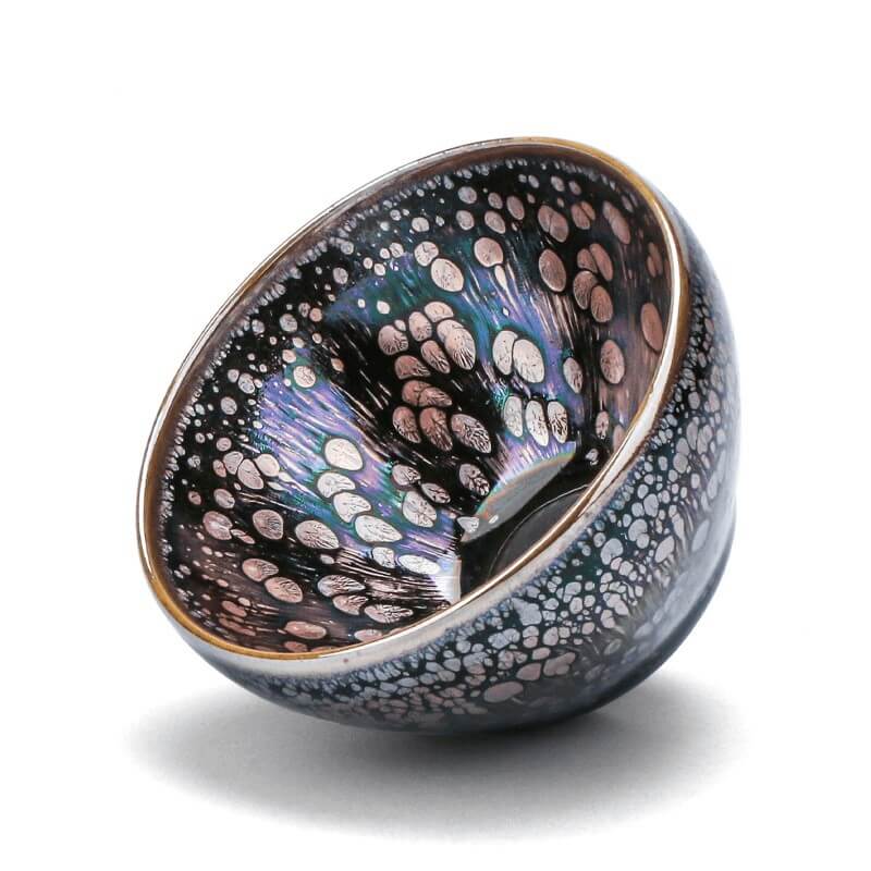 Purple Yohen Tenmoku Jian Zhan Oil Spots Tea Cup